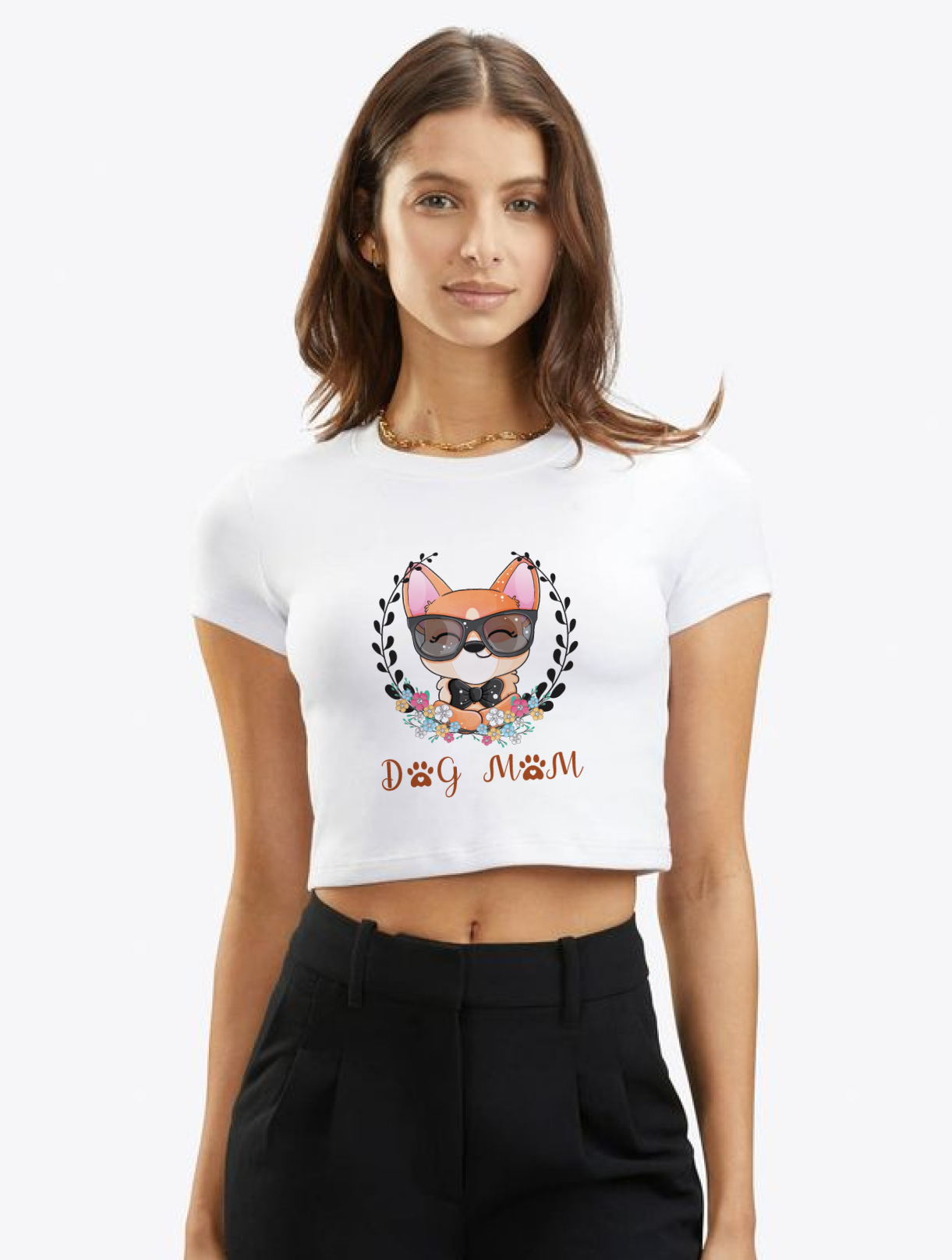 Cute Dog Mom Crop Top for Women